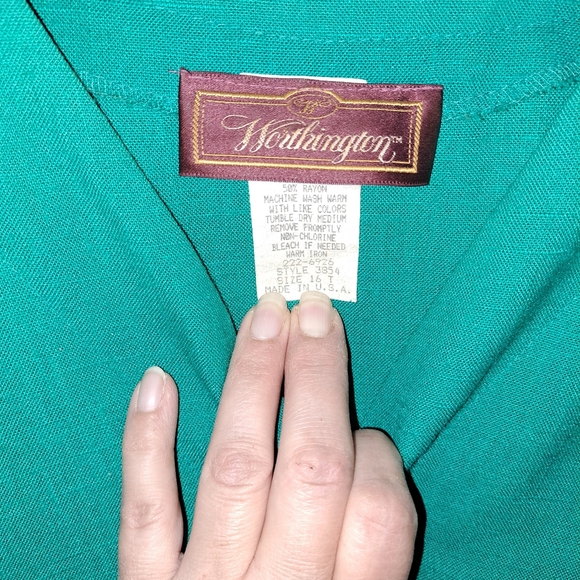 Vintage JCPenneys Worthington Kelly Green Romper Dress - Picture 3 of 4